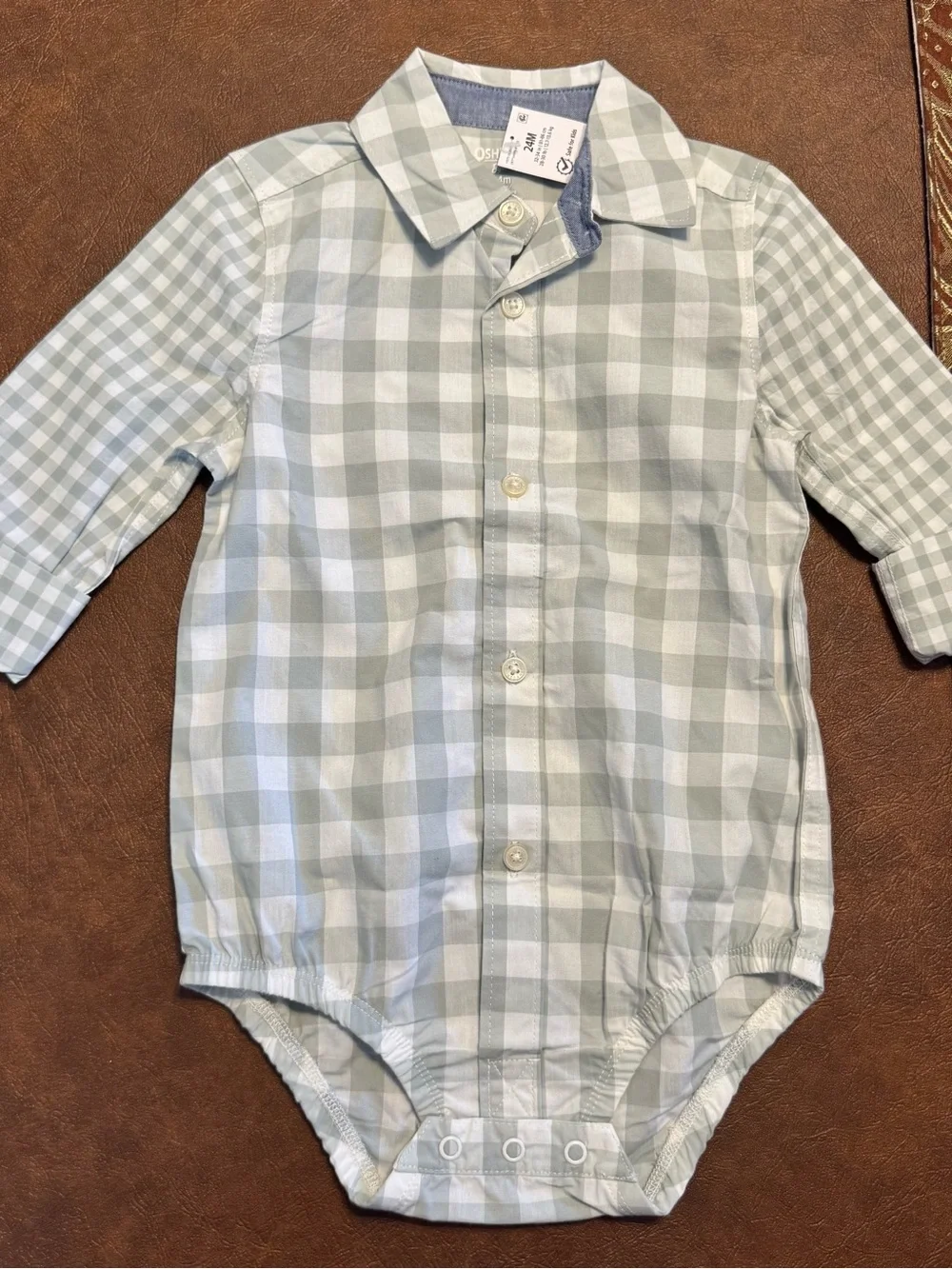 Denim overalls and button down shirt size 24 months